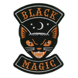 Black Magic Cat Halloween Biker Embroidered Patch