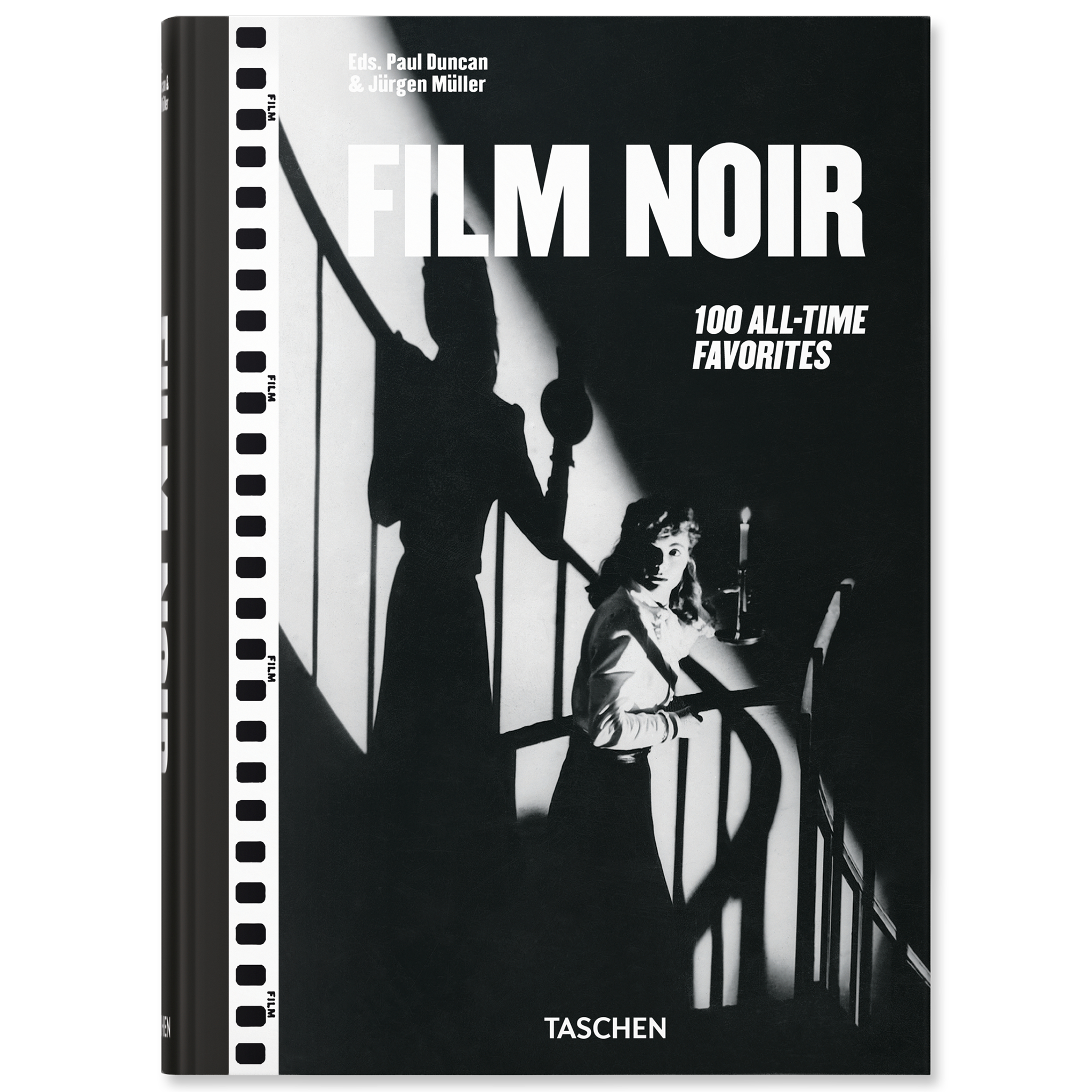 Book cover with black & white film still and "Film Noir 100 All-Time Favorites" text.