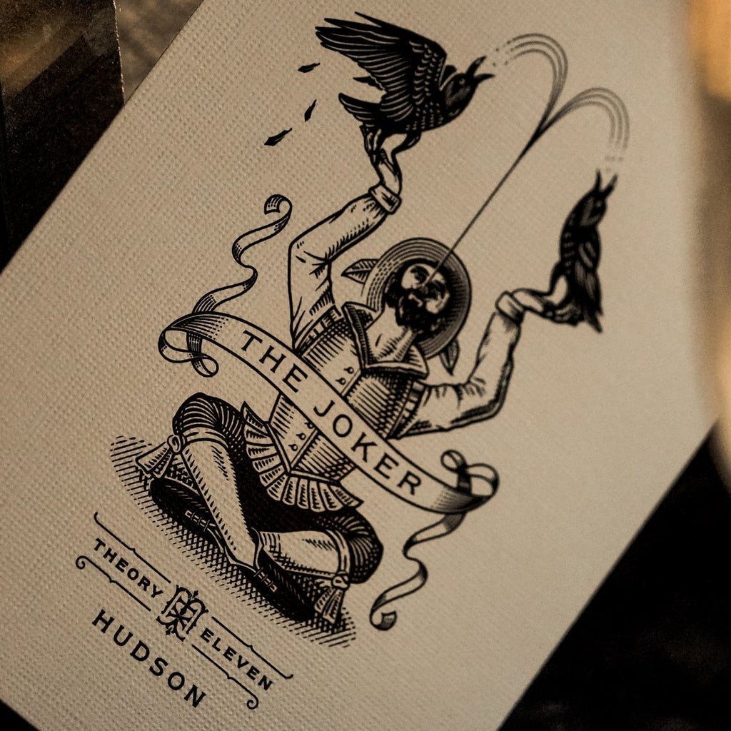 Playing card featuring 'The Joker' design with a vintage feel.