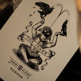 Playing card featuring 'The Joker' design with a vintage feel.