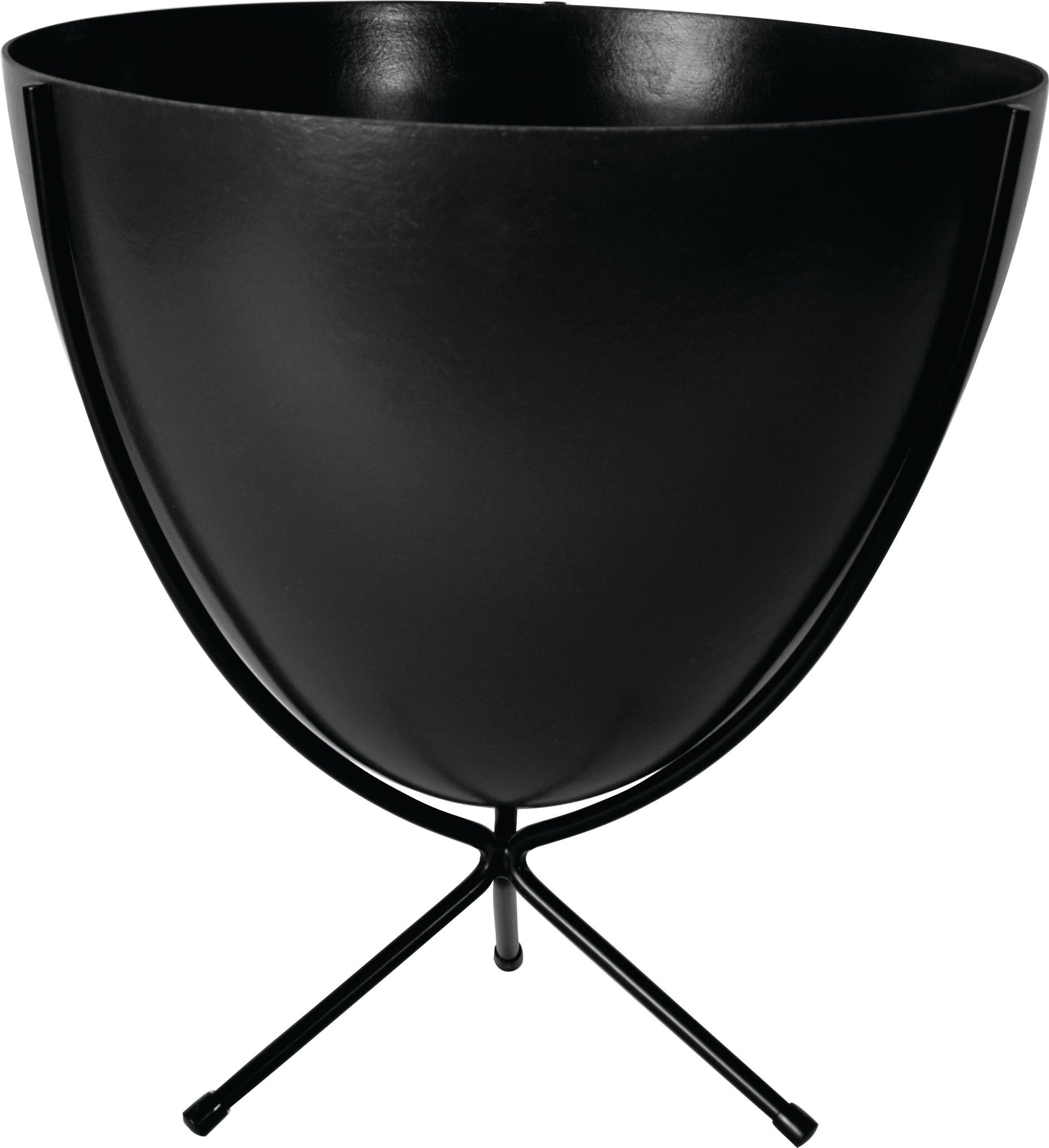 Retro Bullet Planter in Black with Short Black Stand