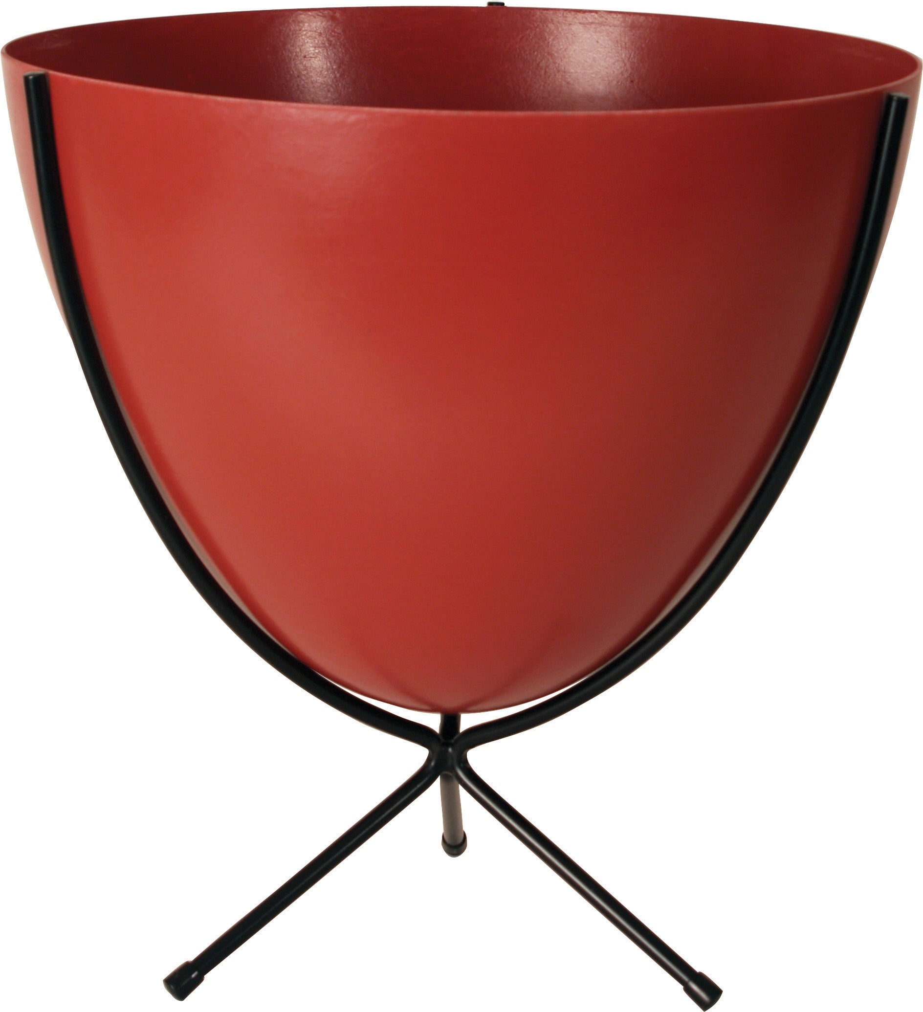 Retro Bullet Planter in Red with Short Black Stand