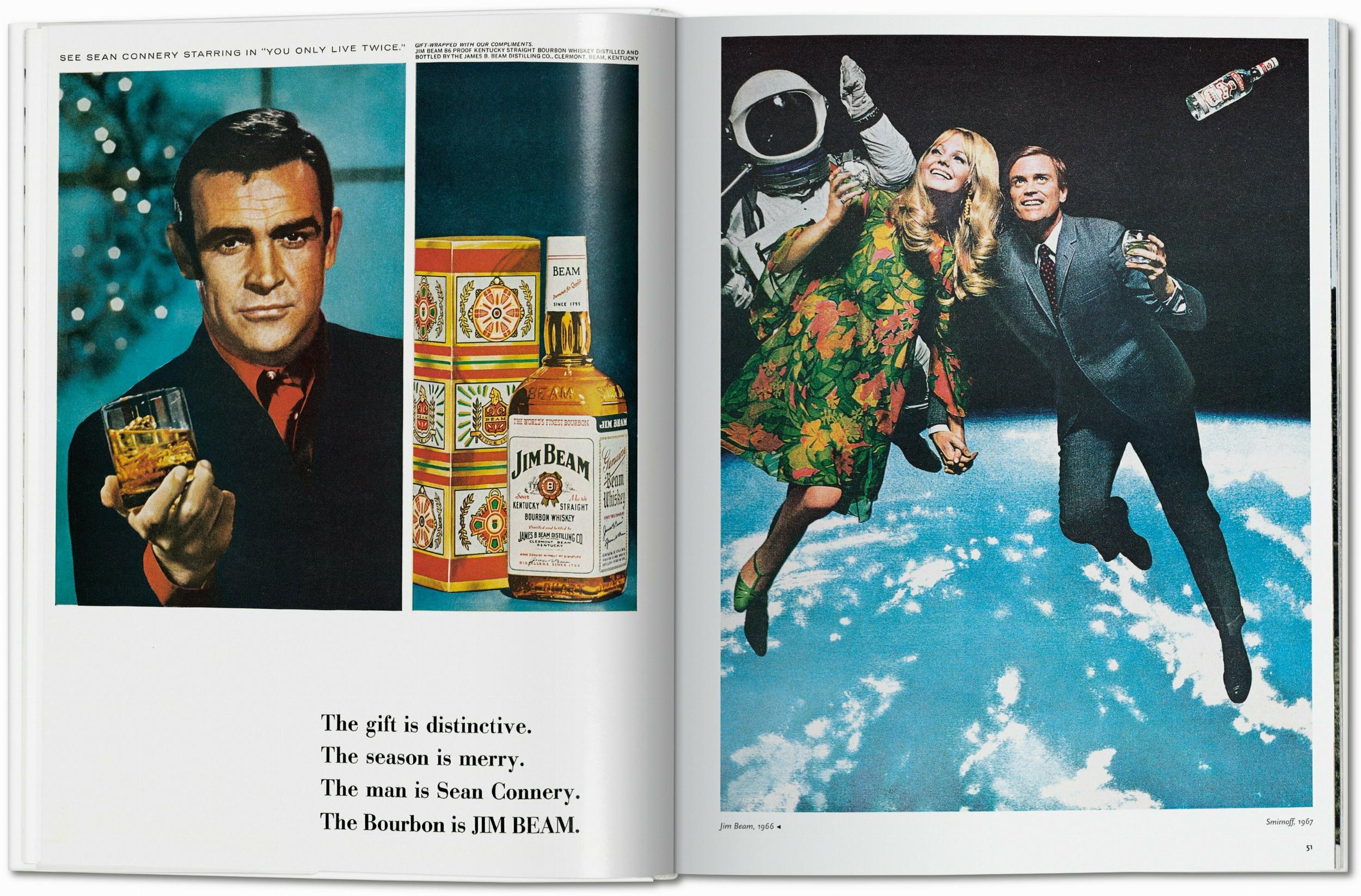 Double-page spread featuring two advertisements from the 1960s.