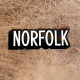 Norfolk sticker in black and white