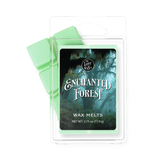 Card with 'Enchanted Forest' design and green sleeves on a white background