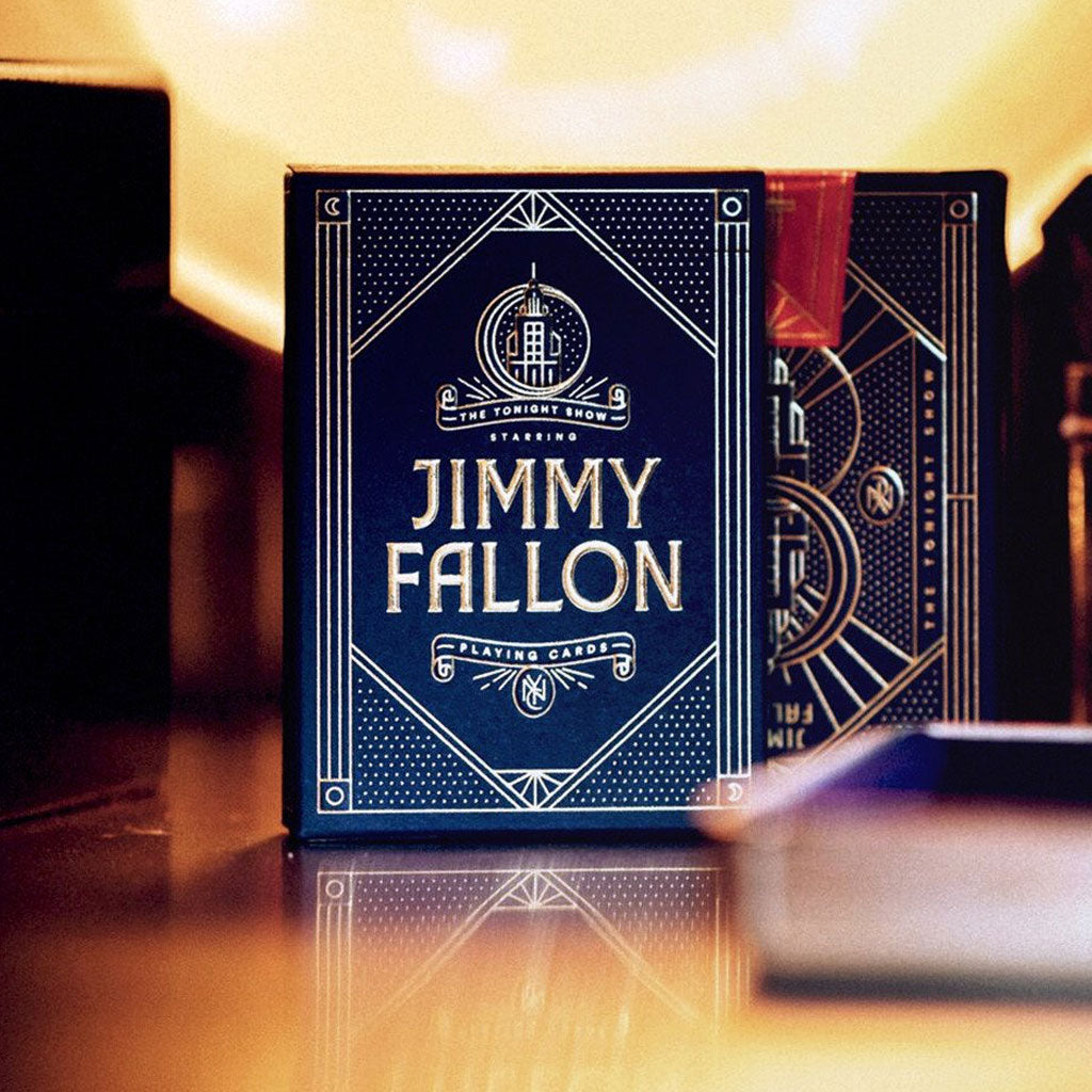 A pack of Jimmy Fallon playing cards with a visible logo and design on the packaging.