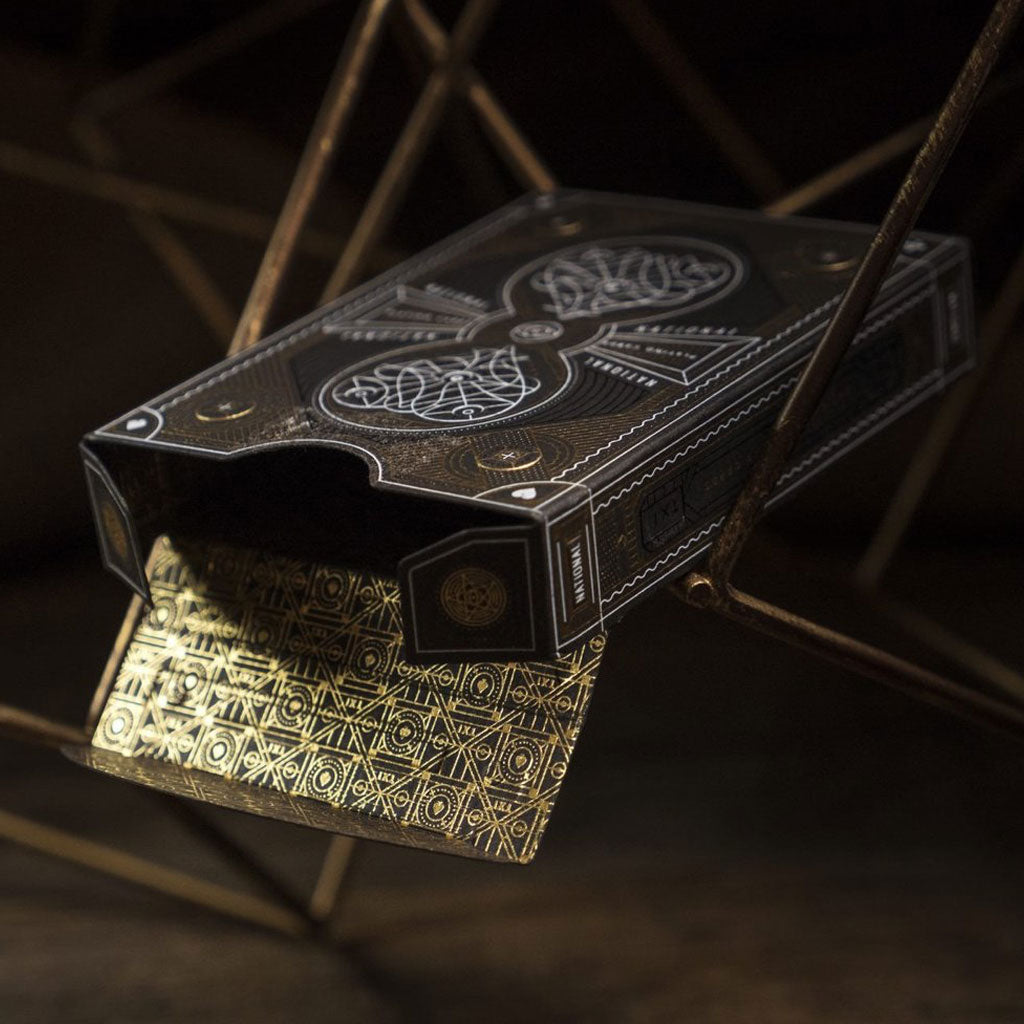 Empty tuck box, showing intricate design