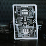 Reverse side of the SNL playing cards, with a geometric illustration of Studio 8H.