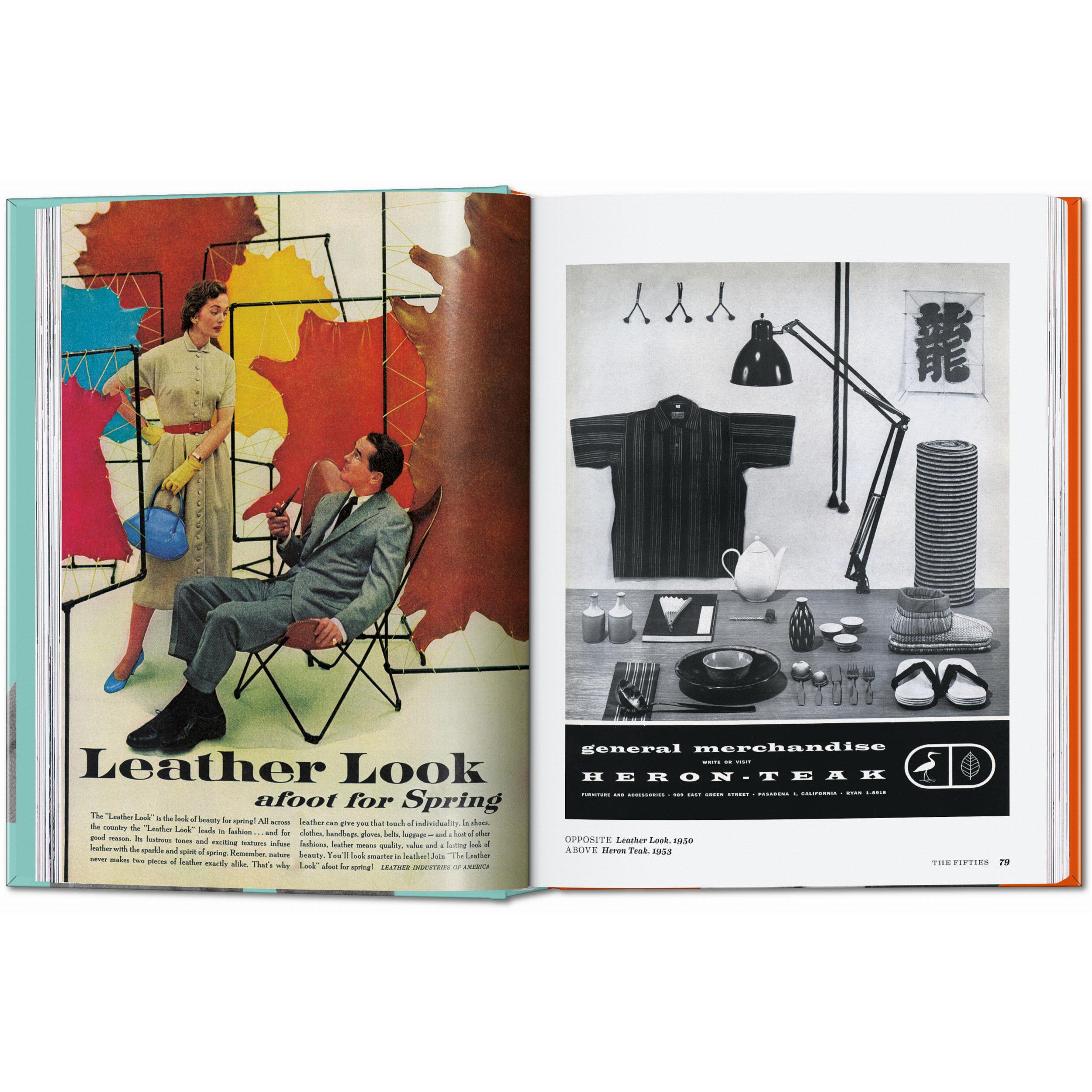 Interior spread showing two vintage magazine advertisements.