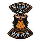 Night Watch Owl Halloween Biker Embroidered Patch