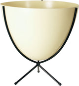 Retro Bullet Planter in Pale Lemon with Short Black Stand