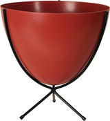 Retro Bullet Planter in Red with Short Black Stand