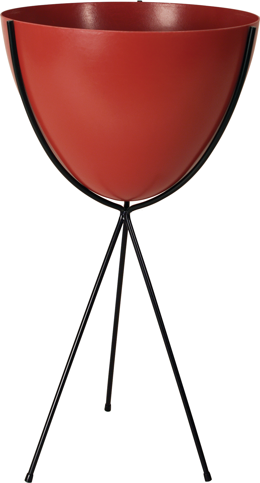 Retro Bullet Planter in Red, with Tall Black Stand