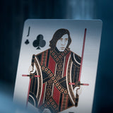 Jack of Clubs playing card with a detailed design on a dark background