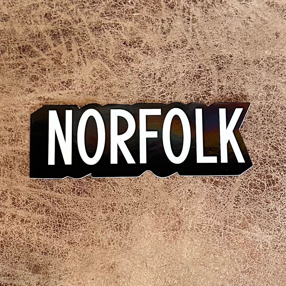 Norfolk sticker in black and white