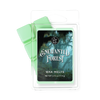 Card with 'Enchanted Forest' design and green sleeves on a white background